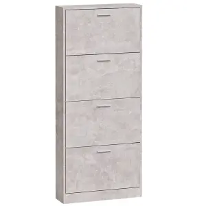 Berkfield Shoe Cabinet Concrete Grey 59x17x150 cm Engineered Wood