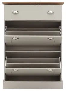 GFW Kendal Deluxe Shoe Cabinet Grey