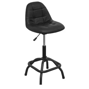 Sealey Workshop Stool Pneumatic with Adjustable Height Swivel Seat & Back Rest SCR01B