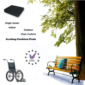 Single Chair Memory Foam Cushion Pad - Wheelchair, Garden Seat, Home, Office, Car Seat, Floor Seating - 4 inches Thick