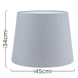 ValueLights Aspen Modern Tapered Table Floor Lamp Light Shade with Grey Fabric Finish