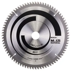 Bosch Professional Multi Material Circular Saw Blade - 260 x 30 x 3.2 mm, 80 Teeth