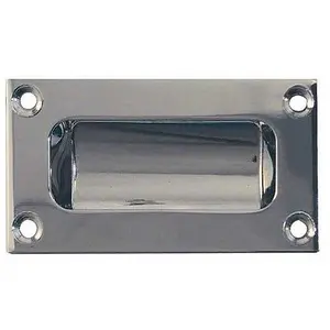 AFIT Polished Chrome Rectangular Flush Cabinet Door Pull 75mm