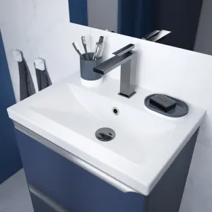 GoodHome Kolima Titanium Medium Square Basin Mono mixer Tap