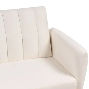 Beliani Glam Sofa Bed VIMMERBY Light Beige