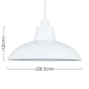 ValueLights Civic Retro Style White Easy Fit Metal Ceiling Pendant Light Shade