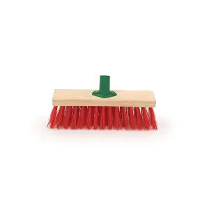 Bentley PVC Yard Broom Head With Bracket Red (11in)