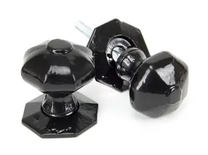 From The Anvil Black Octagonal Mortice/Rim Knob Set