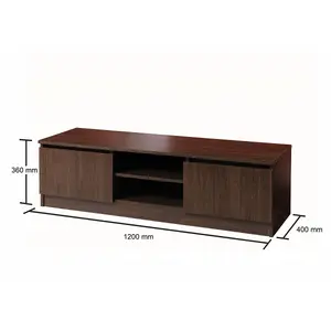 Modern TV Unit 120cm Media Cabinet 2 Doors + Shelf Wenge Turin