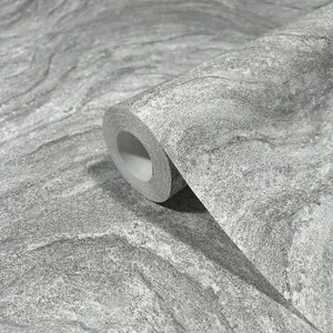 Galerie Silver Grey Marble Optic Wallpaper