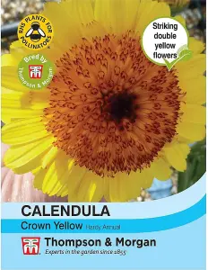 Calendula Double Crested Crown Yellow 1 Packet (100 Seeds)