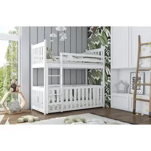 Magee Single (3') Standard Bunk Bed White Matt