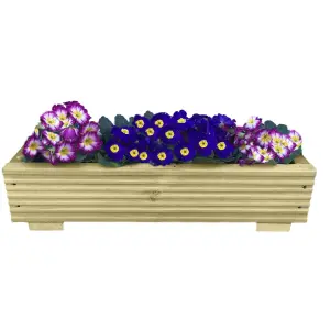 Long Decking Planter Window Box Ruby Wooden Outdoor Herb & Flower Planter