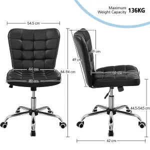 Yaheetech Modern Desk Chair with Adjustable Seat Height - Black