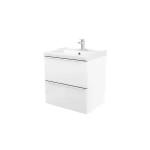 GoodHome Imandra White Wall-mounted Vanity unit & basin set - Includes Lana basin (W)604mm