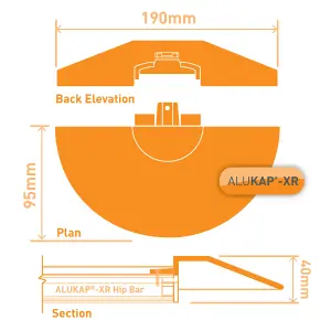 Alukap AKX778W White Ridge radius end cap (W)100mm