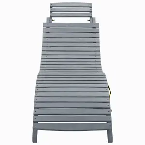 vidaXL Sun Lounger Grey Wash Solid Acacia Wood