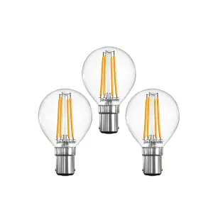 paul russells LED Filament Dimmable Golf Bulb, SBC B15, 4.5W 470 Lumens, 40w Equivalent, 2700K Warm White, Pack of 3