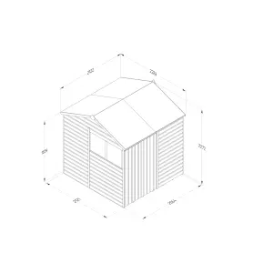 Beckwood 7x7 Reverse Apex Shed - 2 Windows - Double Door