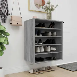 Berkfield Shoe Cabinet Grey Sonoma 60x35x70 cm Engineered Wood