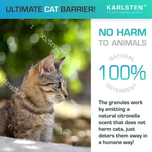 Karlsten Cat Repellent Anti Fouling Granules, Natural Humane Cat Deterrent Citronella