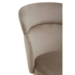 Interiors by Premier Mink Velvet Chair, Rustless Velvet Armchair, Easy to Assemble Bedroom Chair, Easy to Clean Outdoor Chair