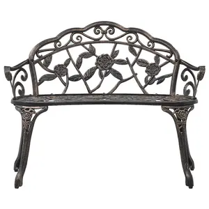 Berkfield Bistro Bench 100cm Bronze Cast Aluminium