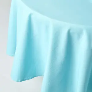 Homescapes Blue Cotton Round Tablecloth 178 cm