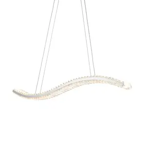 Luminosa Foggia Single Pendant Ceiling Lamp, Chrome Plate, Crystal