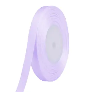 6mm Lilac Purple Double Sided Satin Polyester Ribbon Roll, 25 metres