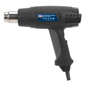 Sealey 1800W 3-Speed Hot Air Gun & Temperature Control Fitted 3-Pin Plug HS100