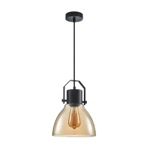 Luminosa Darlena Industrial, Retro 1 Light Dome Pendant Ceiling Light, E27