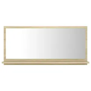 Dorlene Framed Wall Mounted Bathroom Mirror Sonoma Oak / 80 cm