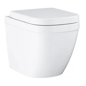 Grohe Even & Euro Alpine White Back to wall Toilet & cistern with Soft close seat & Concealed cistern