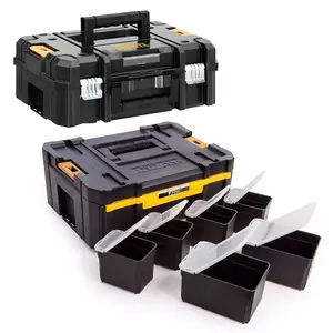 Dewalt DWST1-70703 TStak II + III DWST1-70705 Stackable Tool Boxes +6 Organisers