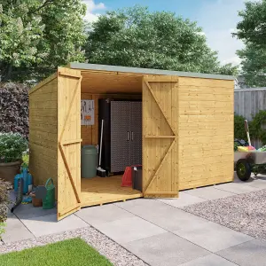 BillyOh Master Tongue and Groove Pent Wooden Shed - Pressure Treated - 10x6 - Windowless