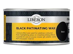 Liberon Black Patinating Wax 250ml for Exquisite Interior Finishes and Furniture Restoration