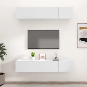 Berkfield TV Cabinets 4 pcs White 80x30x30 cm Engineered Wood