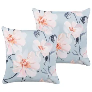 Set of 2 Outdoor Cushions APRICALE Blue