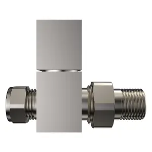 VURTU19 Straight Square Manual Radiator Valve (Pair), 113(H) x 101(W), Chrome, 613702