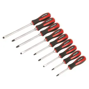 Sealey Premier 9pc Screwdriver Set Hammer-Thru Phillips Slotted Pozi AK4934