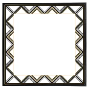 Art deco patterned border (Picutre Frame) / 30x30" / Grey