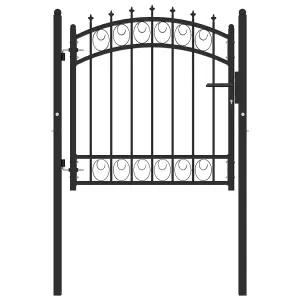 Berkfield Fence Gate with Spikes Steel 100x100 cm Black