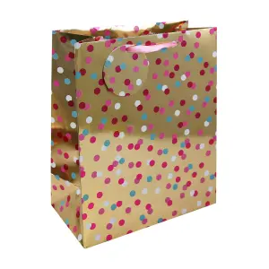 Eurowrap Spotted Gift Bag (Pack of 6) Sand/Pink/Blue (XL)