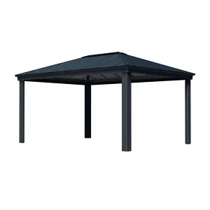 Palram - Canopia Dallas Grey Rectangular Gazebo, (W)4.88m (D)3.64m - Assembly required