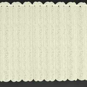 Home Curtains Daisy Lace Louvre Blind 72w x 24d" (183x61cm) Cream Café top Louvre Blind (1)