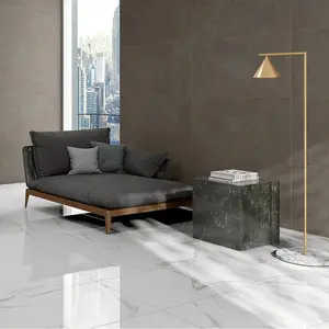 Riviera White Marble Effect Matt Porcelain Tile  60 x 60cm