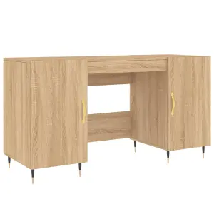 Berkfield Desk Sonoma Oak 140x50x75 cm Engineered Wood