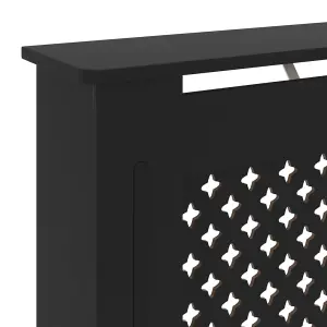 Berkfield MDF Radiator Cover Black 78 cm