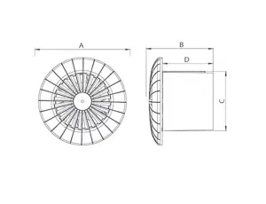 Modern White Bathroom Ceiling Extractor Fan 100mm / 4"